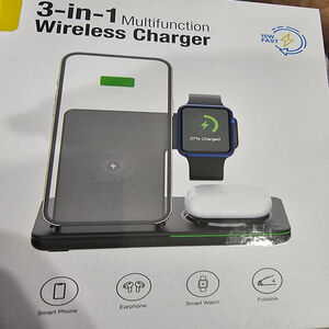 Unbranded 3-in-1 Wireless Charger One Size Black